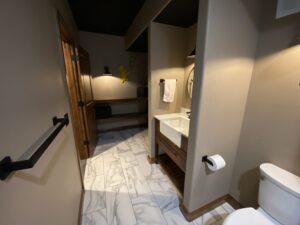 Bathroom with nice white floor